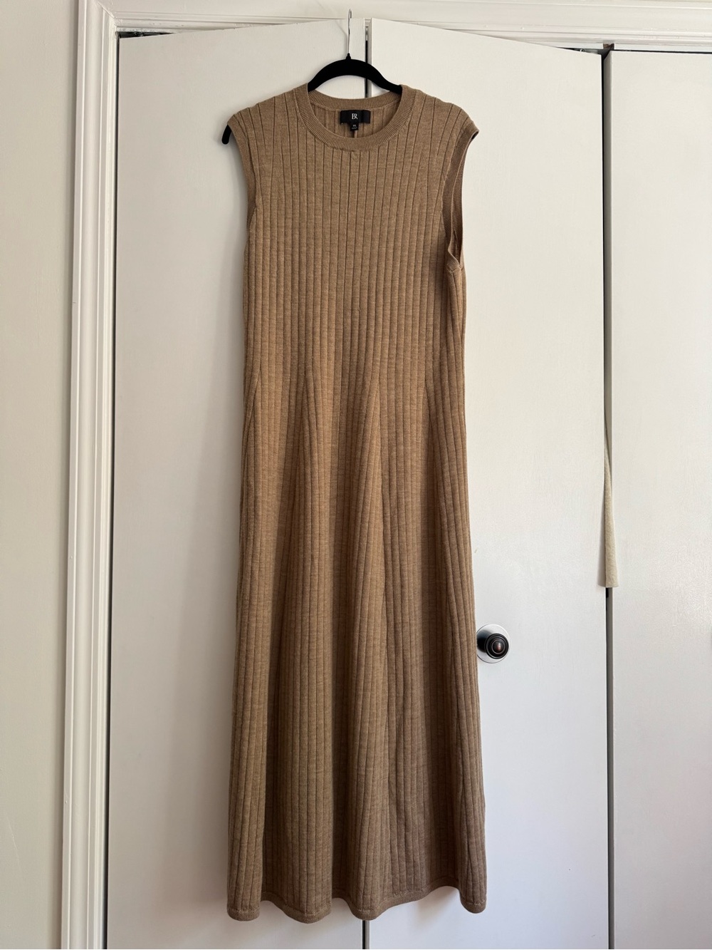 Banana Republic 100% Merino Ribbed Maxi Dress - Camel